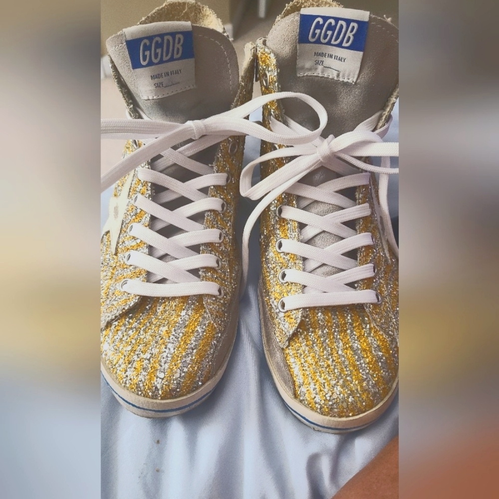 Golden Goose Women's Gold and Silver Sneakers